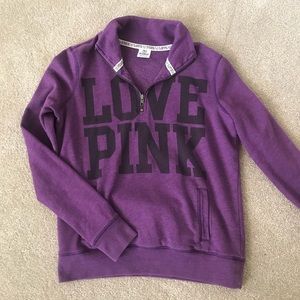 Love pink purple quarter zip